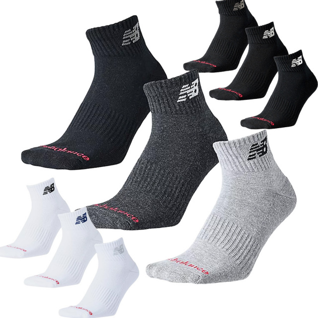ニューバランス 靴下 LAS55637 ミッドレングス 3Pソックス メンズ レディース 足首丈 new balance Mid Length 3P Socks