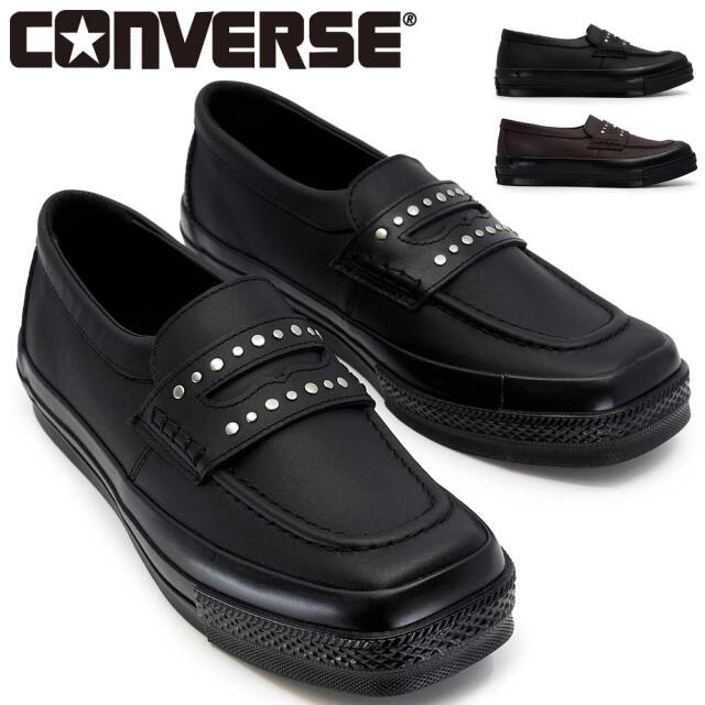 コンバース オールスター スクエアトウ ローファー SA スニーカー レディース メンズ レザー ブラック ブラウン 26春夏新作 CONVERSE ALL STAR SQUARETOE LOAFER SA