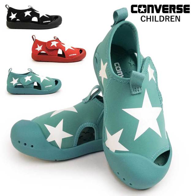 【夏準備セール】コンバース キッズ CVスター サンダル キッズスニーカー マジックテープ アウトドア 水遊び 速乾 CONVERSE KID'S CVSTAR SANDAL