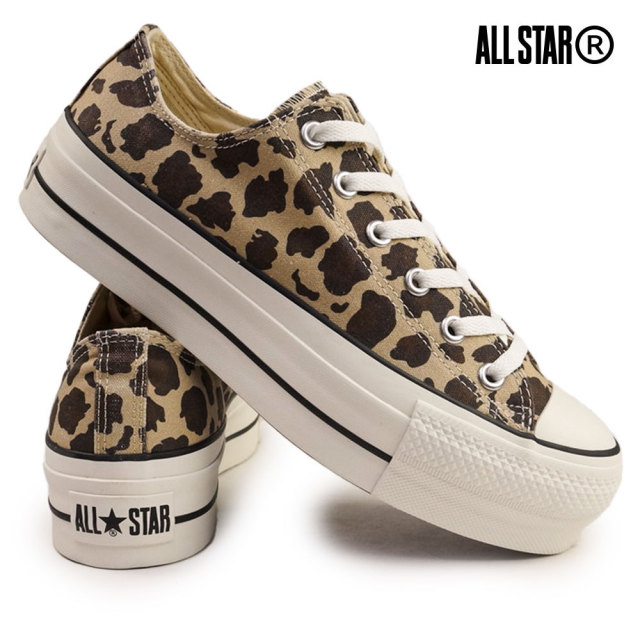 コンバース ALL STAR R リフテッド LP OX +4cm厚底 レオパード柄 コンバース ALL STAR R リフテッド LP OX +4cm厚底 レオパード柄