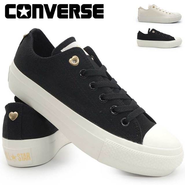 コンバース オールスター ローカット スニーカー レディース PLTS バックハート OX 厚底 通学 26春夏新作 CONVERSE ALL STAR PLTS BACKHEART OX