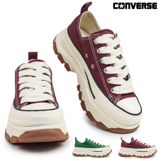 コンバース オールスター トレックウエーブ FS OX 厚底 スニーカー レディース ローカット ファットシューレース 25秋冬新作 CONVERSE ALL STAR TREKWAVE FS OX