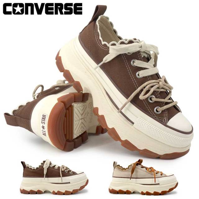コンバース オールスター オールスター トレックウエーブ レースエッジ OX 厚底 スニーカー レディース ローカット 26春夏新作 CONVERSE ALL STAR TTREKWAVE LACEEDGE OX