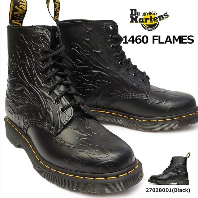 ドクターマーチン ブーツ 1460 フレイム Flames 8 ホール ブーツ メンズ レディース エンボス レザー Dr Martens 1460 Flames マイスキップ