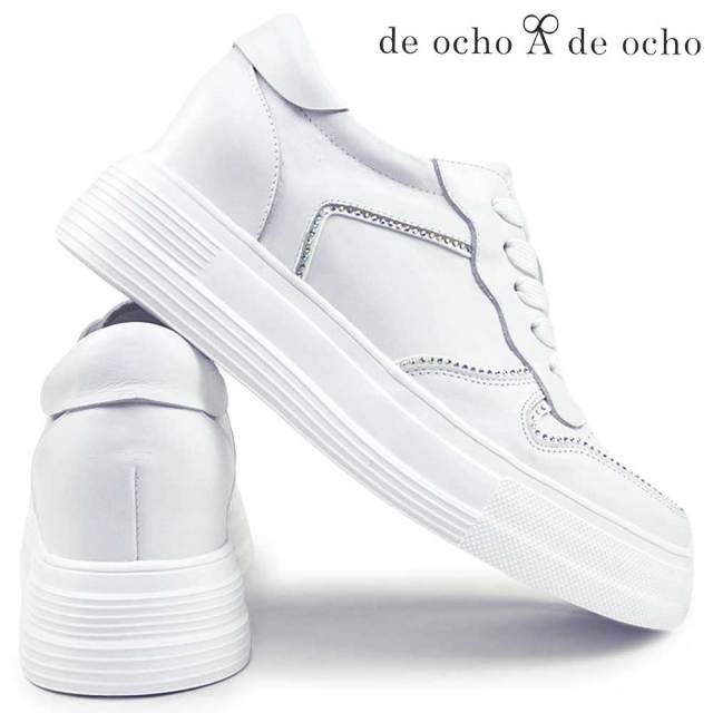 【ウィンターセール】デオーチョアデオーチョ レディース スニーカー 522-21 厚底 インヒール ラインストーン de ocho A de ocho