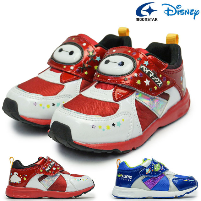 【夏物ラストSALE！】ディズニー ベイマックス トイストーリー キッズシューズ DN C1362 マジック式 子供靴 キャラクター  Moon Star