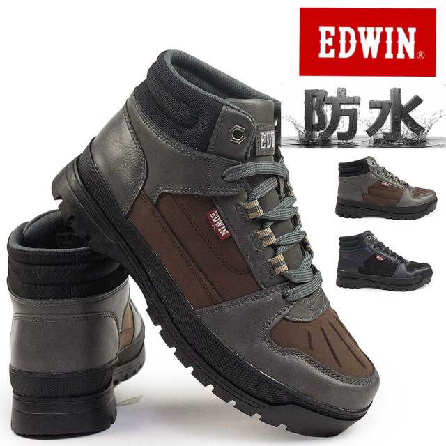 【ブラックフライデー】エドウィン 防水 ワークブーツ メンズ EDM-6595 アウトドアブーツ 防滑 25秋冬新作 EDWIN 