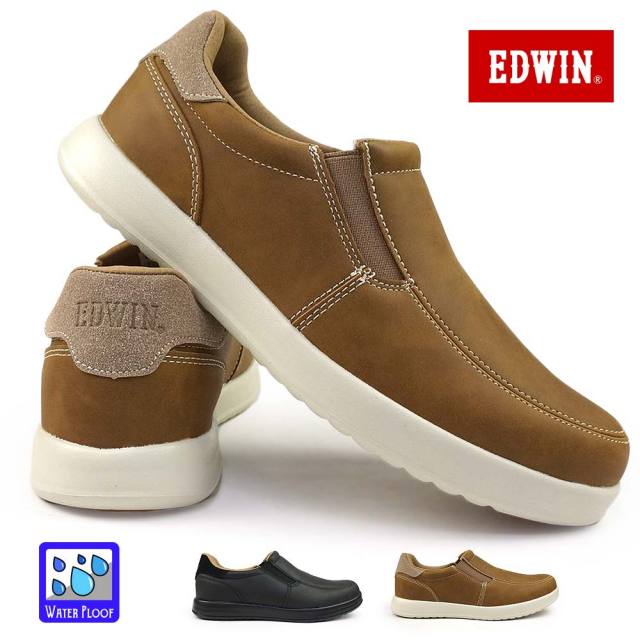 エドウィン スニーカー メンズ スリッポン カジュアルシューズ 防水 EDM-901 ローカット EDWIN