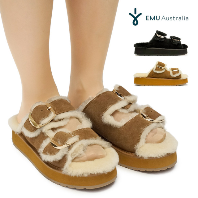 エミュオーストラリア ムートンサンダル 厚底 Cabello W13264 ボアサンダル レディース 25秋冬新作 EMU Australia