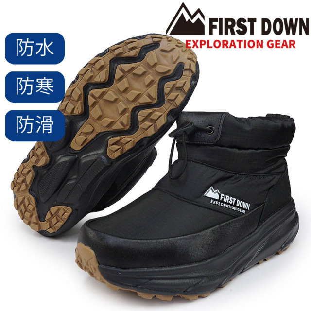 【年末大感謝祭】ファーストダウン スノーブーツ 防水 メンズ FDM00351 ブラック 防寒 防滑 25秋冬新作 FIRST DOWN EXPLORATION GEAR