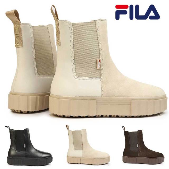 フィラ サイドゴアブーツ スニーカー レディース WFW22054 サンドブラスト チェルシー 厚底 ファー ダッドスニーカー  FILA SAND BLAST CHELSEA