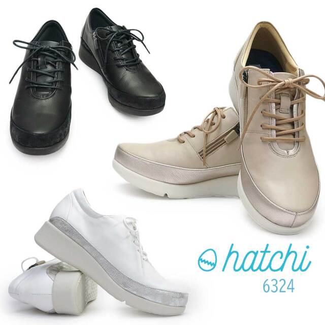 ハッチ スニーカー レディース 6324 日本製 レースアップ 婦人靴