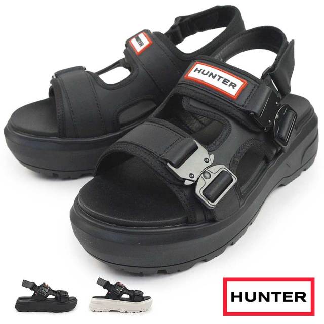 サンダル・ミュール [HUNTER] City Level Neo Leather Buckle Sandals : 3color ハンター 厚底サンダル メンズ レディース シティ リベル ネオ