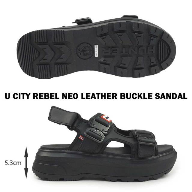 サンダル・ミュール [HUNTER] City Level Neo Leather Buckle Sandals : 3color HUNTER] City Level Neo Leather Buckle Sandals : 3color