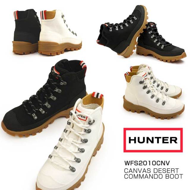 ハンター レディース キャンバス デザート コマンドブーツ WFS2010CNV ハイカット スニーカー 靴 軽量 耐水 HUNTER