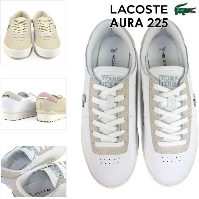 ラコステ スニーカー レディース 白 靴 レザー シューズ オーラ 225 1