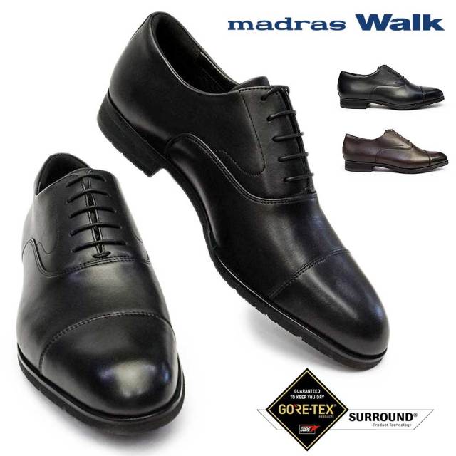 madpras walk GORE-TEX 4E 黒 レザー ドレスシューズ GORE-TEX】 マドラスウォーク madras Walk ゴアテックス ストレート