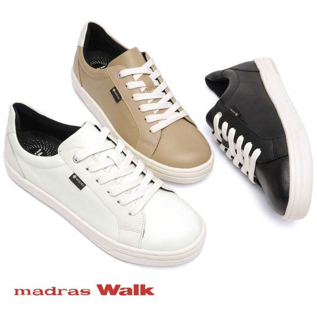 【夏物ラストSALE！】マドラスウォーク スニーカー 防水 レディース ゴアテックス MWL1022 レザー 本革 EEE 3E madras Walk