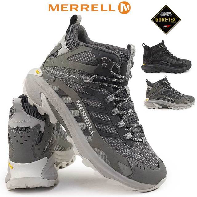 メレル 防水 メンズ アウトドアシューズ モアブ スピード 2 ミッド ゴアテックス トレイルランニング ハイキング 透湿 MERRELL MOAB SPEED 2 MID GORE-TEX