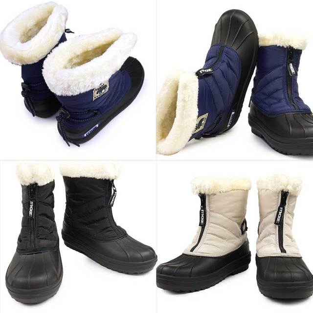 モズ スノーブーツ レディース MZ3980 防水 スパイク付 ショートブーツ