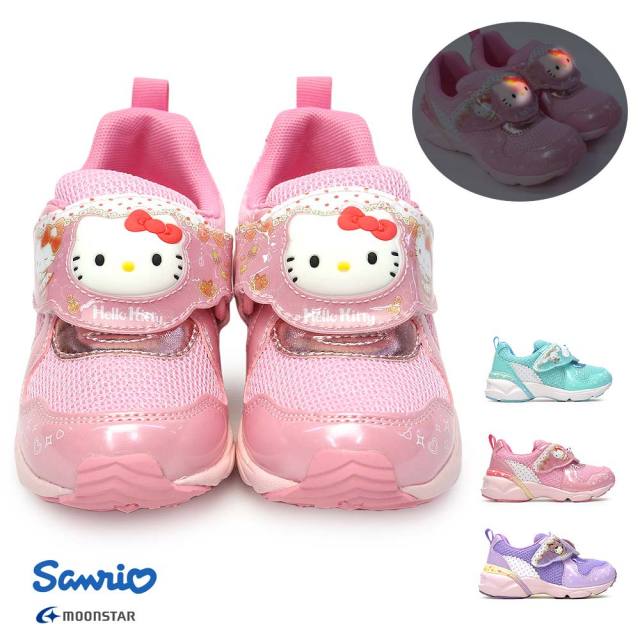 サンリオ 光る靴 キッズ スニーカー SA C034 ハローキティ クロミ シナモロール マジック式 抗菌 防臭 軽量 ムーンスター Sanrio Moon Star ハローキティ クロミ シナモロール