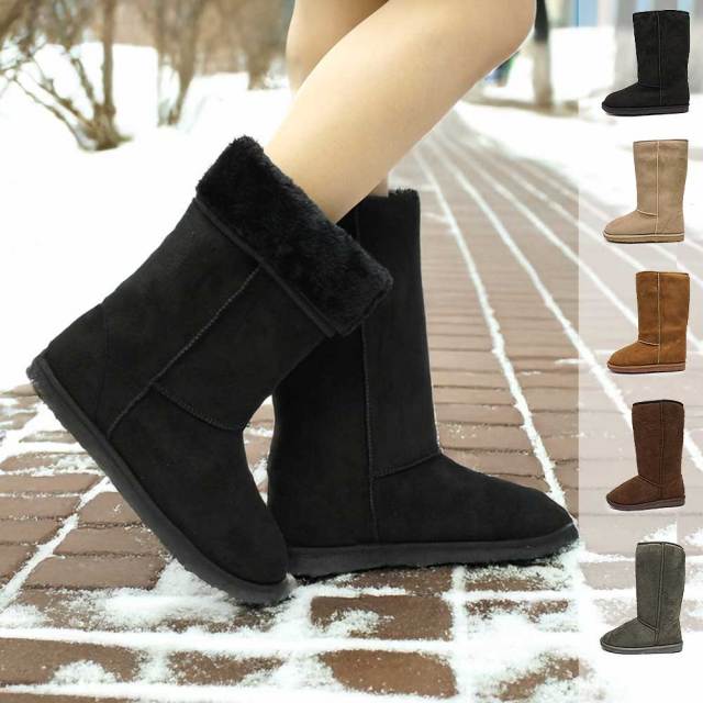 ムートンブーツ 防水 防滑 レディース ロング NB8032 ボア ファー 雪国 滑らない しみない MOUTON BOOTS