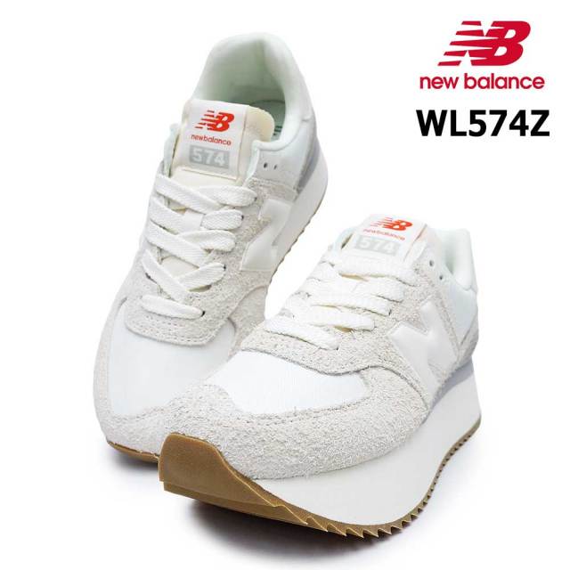 ニューバランス レディース 厚底スニーカー WL574Z QD ライトグレー 