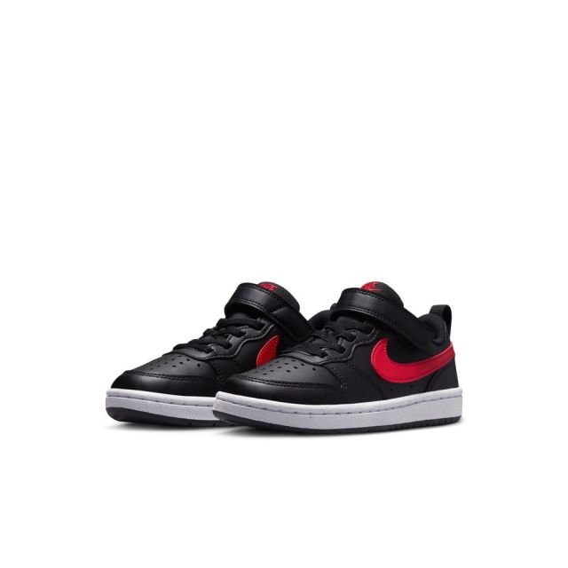 ナイキ キッズ スニーカー コート ボロー LOW リクラフト PS DV5457-020 ブラック レッド 子供 26秋冬新作 NIKE COURT BOROUGH LOW RECRAFT