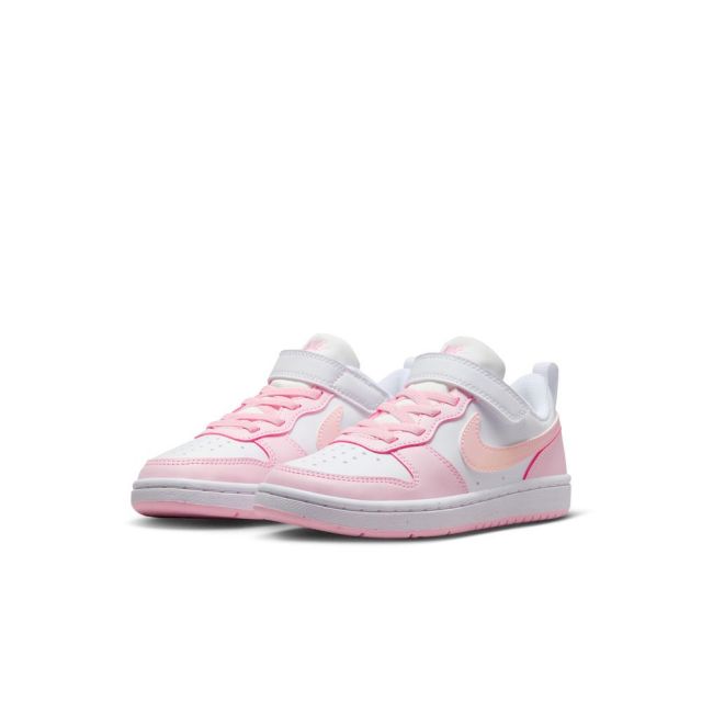 ナイキ キッズ スニーカー コート ボロー LOW リクラフト PS DV5457-105 ホワイト ピンク NIKE COURT BOROUGH LOW RECRAFT