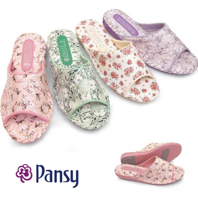 【ウィンターセール】パンジー 室内履き レディース 9521 花柄 ルームシューズ 抗菌加工 手編み pansy