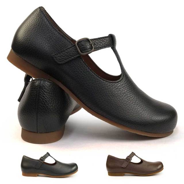 【ウィンターセール】ポチ メリージェーン レディース シューズ Pochi006 レザー Tストラップ Pochi