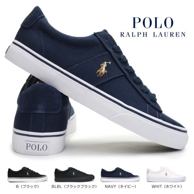 送料関税込 Polo Ralph Lauren メンズレザースニーカー ネイビー POLO RALPH LAUREN ポロラルフローレン スニーカー メンズ Ralph