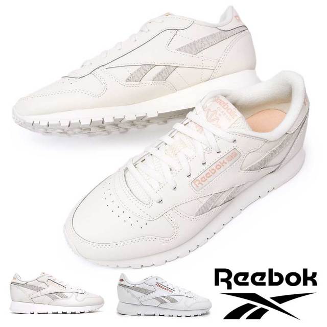 【年末大感謝祭】リーボック スニーカー クラシックレザー レディース 白 ベージュ CL Leather 靴 シューズ Reebok Classic Leather
