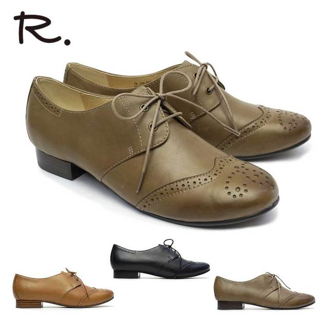 【年末大感謝祭】R.（アールドット） byリーガル レディース レースアップシューズ S03C レザー 本革 ウィングチップ R.