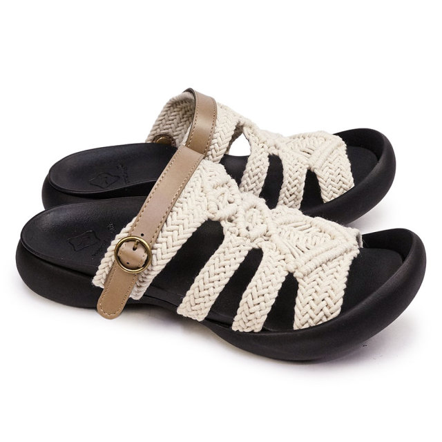 リゲッタ カヌー サンダル レディース CJFD5373 マクラメ編み 2WAY バックストラップ ローヒール 日本製 Regetta Canoe リゲッタ カヌー サンダル レディース CJFD5373 マクラメ編み 2WAY