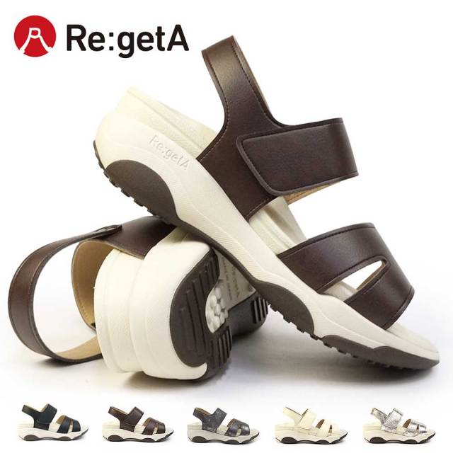 リゲッタ サンダル レディース RE3001 厚底 軽量 幅広 日本製 Re:getA