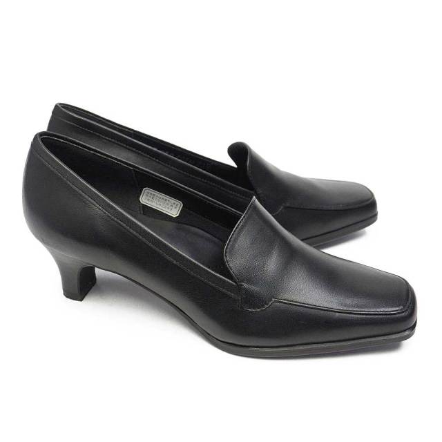 リーガル レディース モカパンプス 黒 5cmヒール F05M 靴 本革