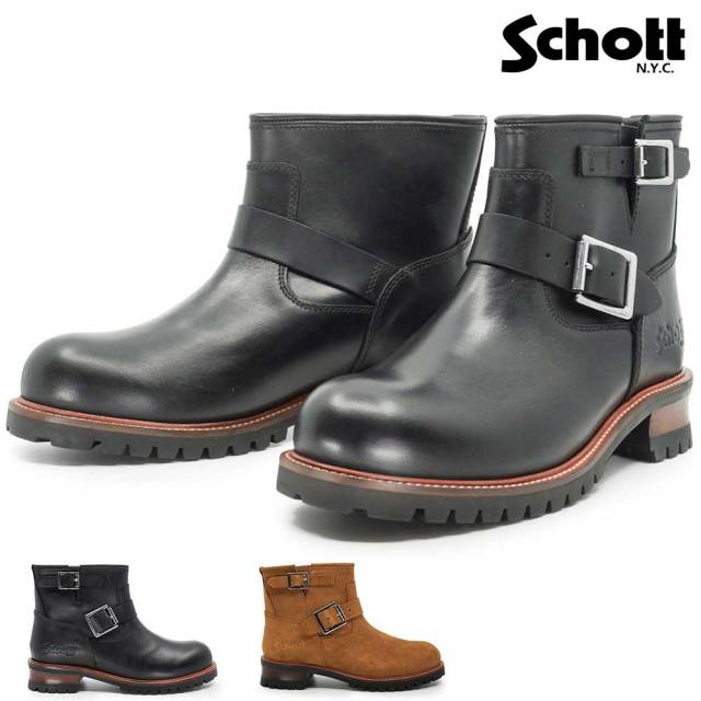 ショット エンジニア ブーツ メンズ レディース S28002 バイカー 本革 ショート丈 ライダース バックルブーツ アメカジ 26春夏新作 Schott Engineer Short boots