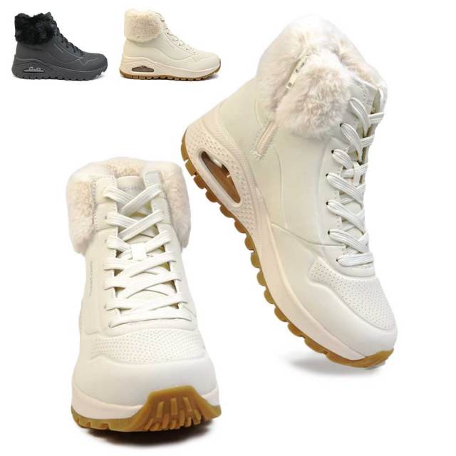 スケッチャーズ スニーカー レディース 167274 ウノ ラギッド フォール エア ファー スニーカーブーツ 低反発 SKECHERS UNO RUGGED DARLIG DAZE