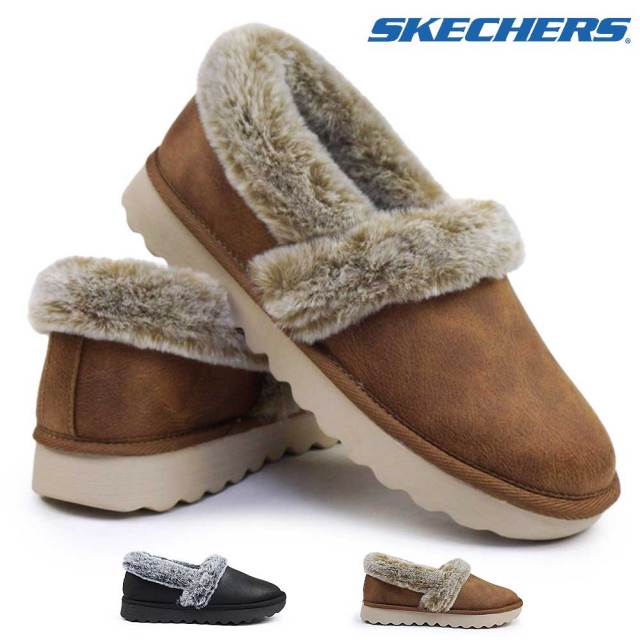スケッチャーズ レディース ボア 169027 コージー アップ スリッポン ボアサンダル ファー 25秋冬新作 SKECHERS COZY UP