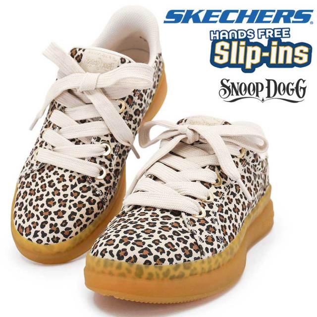 スケッチャーズ スリップインズ レディース スニーカー スヌープ・ドッグ 186104 手を使わずに履ける ハンズフリー 26春夏新作 SKECHERS Slip-ins Snoop Dogg COURTSIDE - NATURE GIRLZ