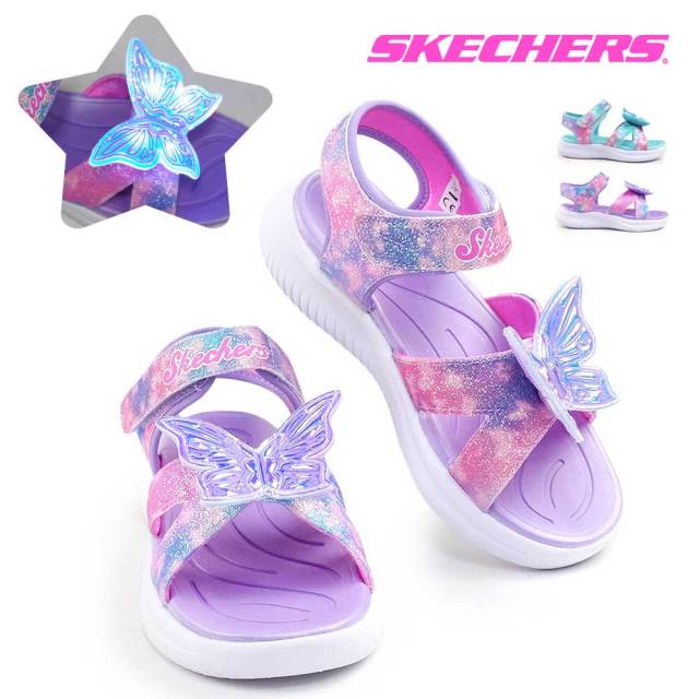 SKECHERS ライトブルースポーツサンダル Amazon.co.jp: [スケッチャーズ] S LIGHTS-HEART LIGHTS SANDALS