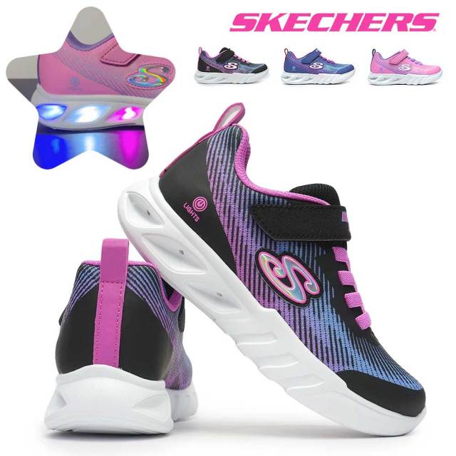 スケッチャーズ 光る靴 ガールズ スニーカー 303704L Sライツ フリッカー フラッシュ 子供靴 スイッチ付 キッズ SKECHERS Girls S LIGHTS FLICKER FLASH LIGHT TAKEOVER