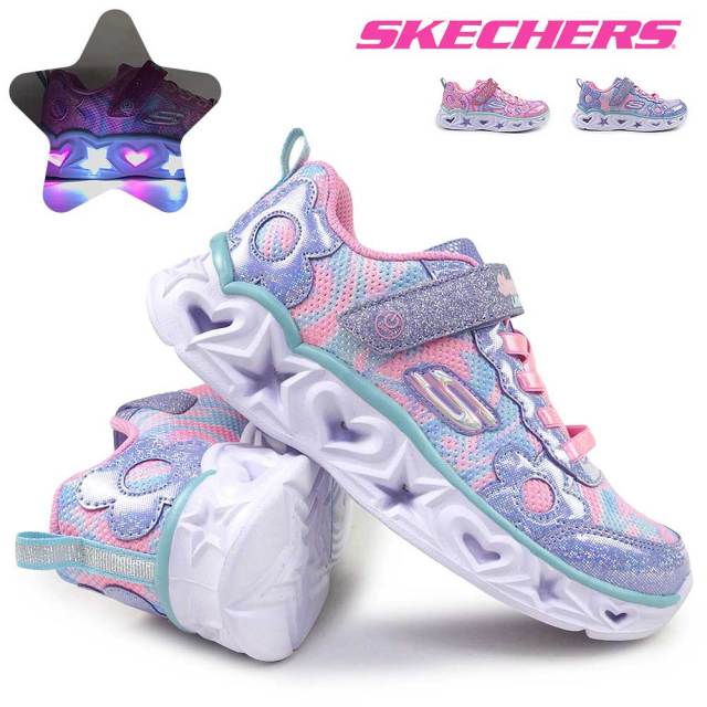 スケッチャーズ 光る靴 キッズ スニーカー 312051L Sライツ ケイリー2 スパークルフラワーズ 子供靴 スイッチ付 ガールズ SKECHERS S LIGHTS KAYLEIGH 2 SPARKLE FLOWERS