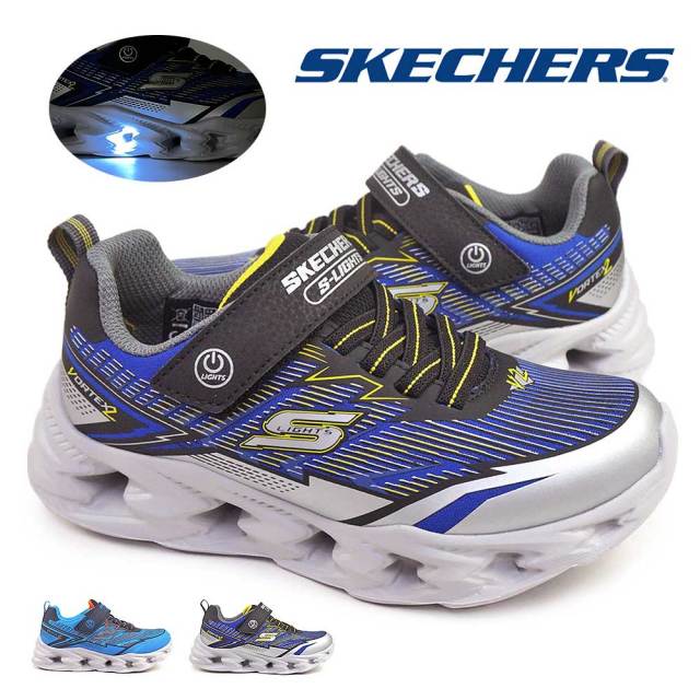 【ブラックフライデー】スケッチャーズ 光る靴 キッズ スニーカー 400605L Sライツ ボルテックス 2.0-ベルトロックス 子供靴 スイッチ付 ボーイズ SKECHERS S LIGHTS VORTEX 2.0 -VELTROX25秋冬新作
