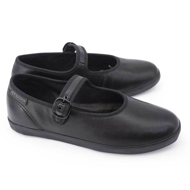 スペルガ 靴 レディース メリージェーン 71539W 2447 MARY JANE SOFT NAPPA ストラップシューズ フラットシューズ 26秋冬新作 SUPERGA/F90（TotalBlack）