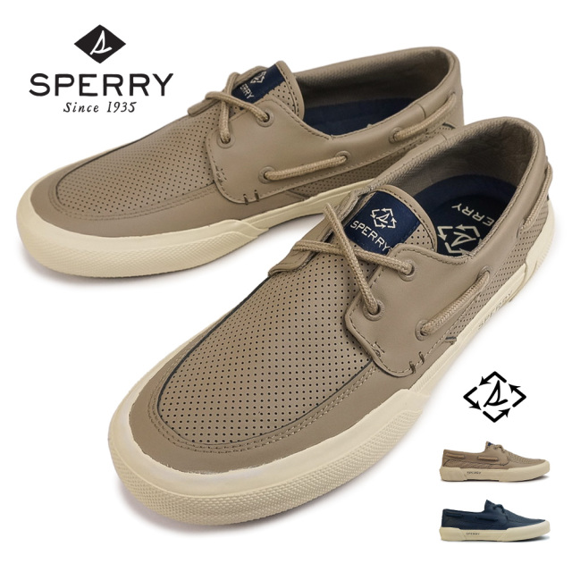 スペリートップサイダー メンズ シーサイクルド ソルタイド ツーアイ スニーカー デッキシューズ 本革 レザー SPERRY TOP-SIDER SOLETIDE 2 SEACYCLED