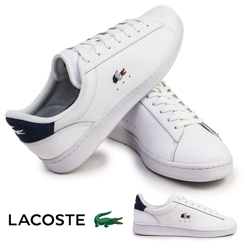 【夏準備セール】ラコステ メンズ スニーカー カーナビー セット 48SMA0111 レザー トリコロール シンプル スポーティー LACOSTE CARNABY SET