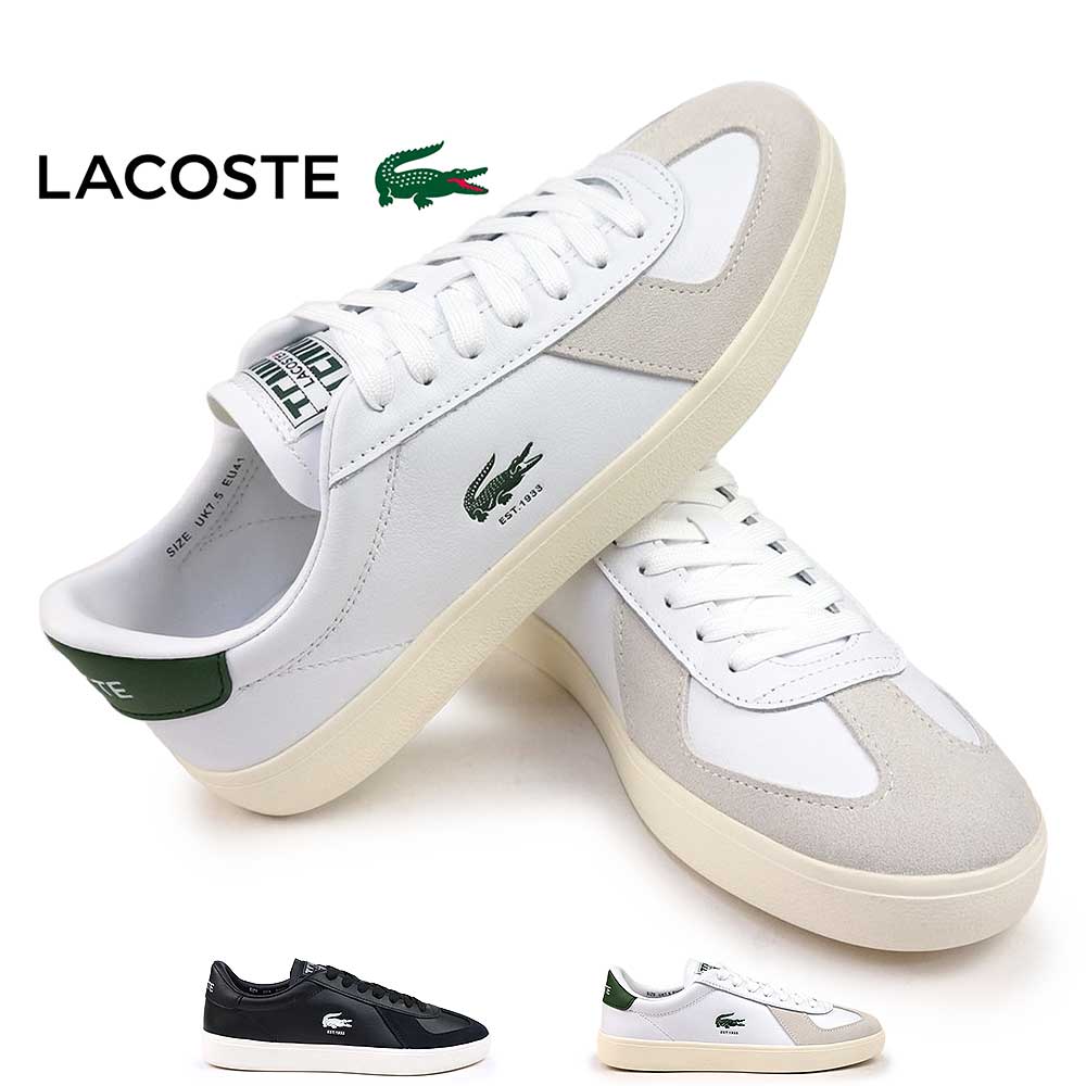 ラコステ スニーカー メンズ BASESHOT PRO 125 3 SMA 49SMA0063 本革 シンプル LACOSTE BASESHOT PRO 125 3 SMA