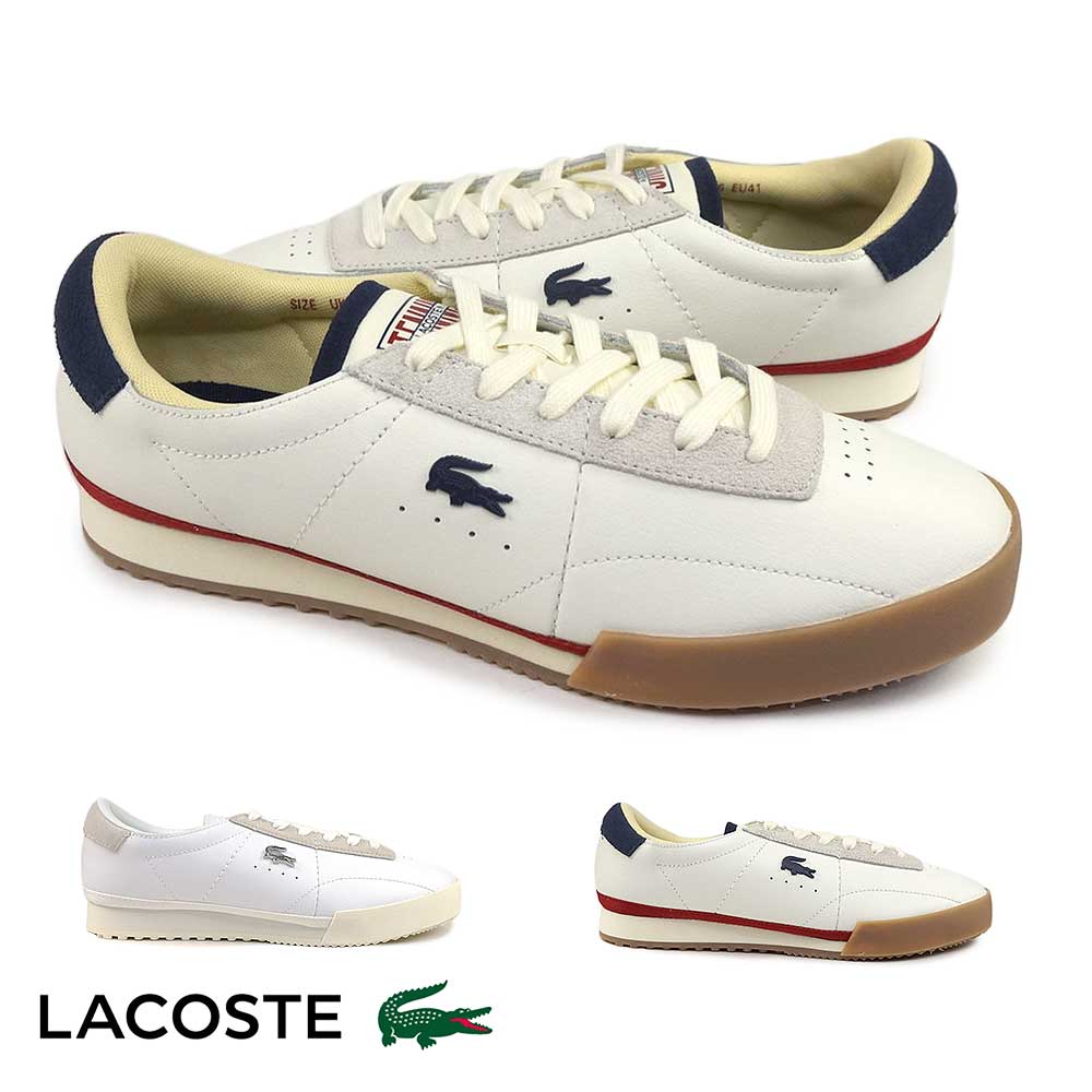 ラコステ メンズ スニーカー 靴 白 オーラ 225 SMA シューズ 50SMA0154 50SMA0161 LACOSTE AURA　25秋冬新作